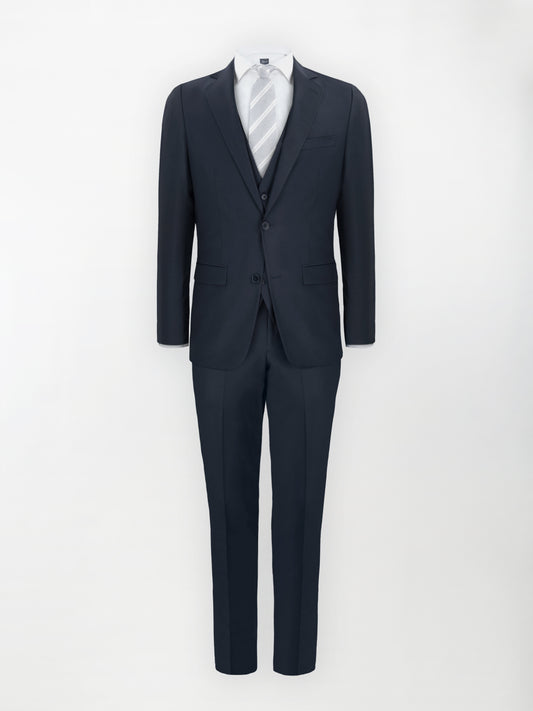 Abito Dukatholl® con Gilet in Lana Stretch mod. Roma - Blu Notte | Regular fit
