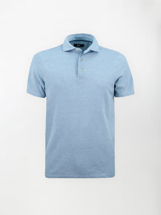 Polo in cotone Oxford - color Azzurro Melange